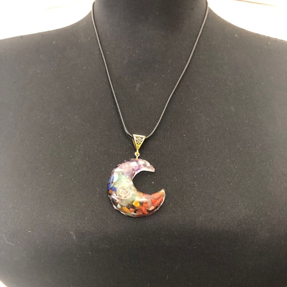 Moon Orgonite Crystal Pendant Necklace Women's Jewelry